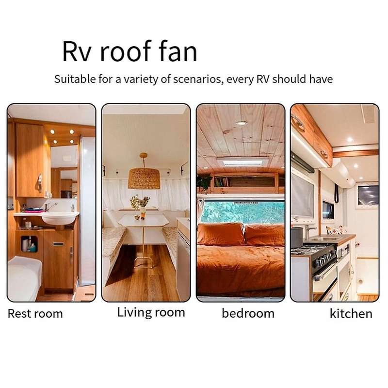 RV Solar Ventilation Fan Solar Powered Ceiling Vent with Fan for RV, Marine, , Shed, Trailer