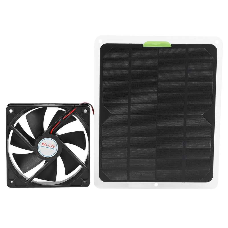 Rv Solar Exhaust Fan 50w 6 Inch Mini Ventilator Ip65 Waterproof Solar Panel Powered Fan for Car, Gr