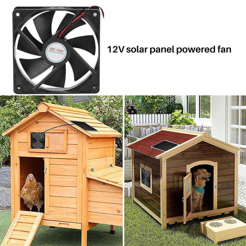Rv Solar Exhaust Fan 50w 6 Inch Mini Ventilator Ip65 Waterproof Solar Panel Powered Fan for Car, Gr