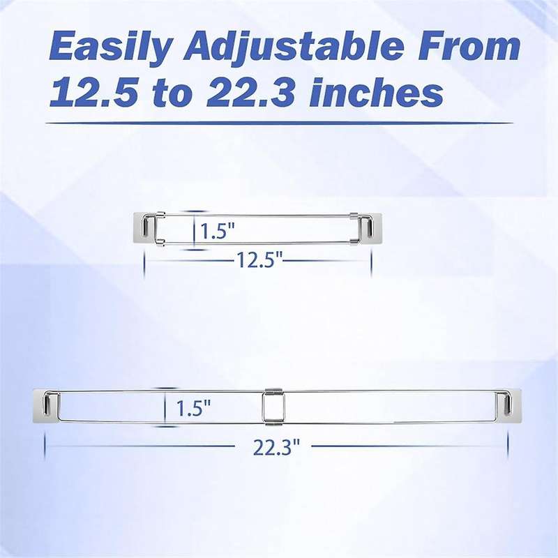 RV Secure Adjustable Bars, Stainless Steel Rods, Food&Drink Stabilizers for RV Refrigerator (2 Pack)