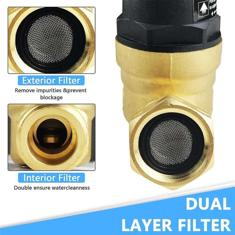 Rv Water Pressure Regulator Adjustable Handle with Gauge for Rv Campervan Travel Trailer Upgrade Wat