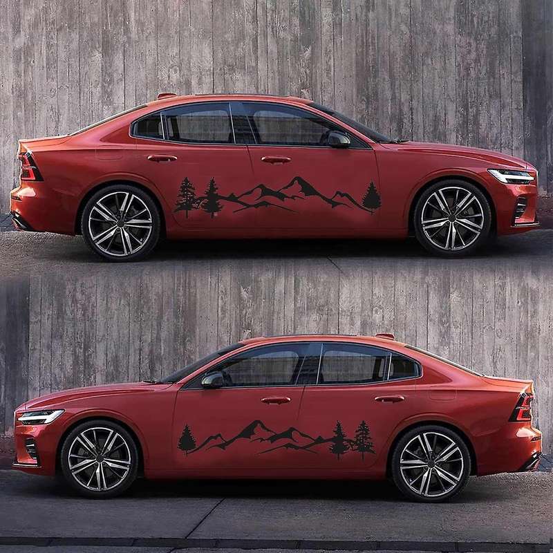 RV Universal Body Sticker DIY Tree Mountain Scene Forest Graphic Decal Sticker Decoration for Carava