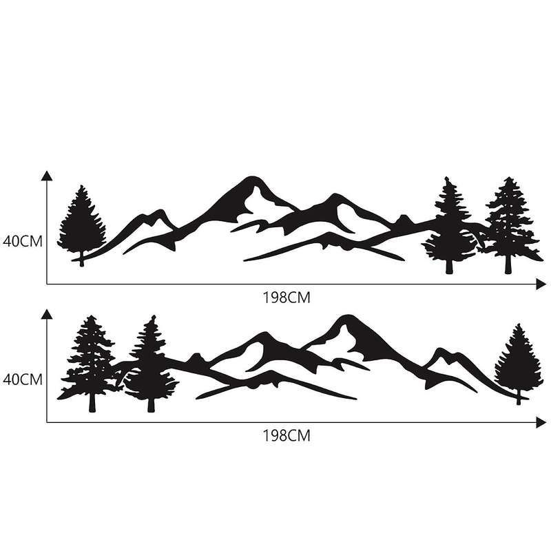 RV Universal Body Sticker DIY Tree Mountain Scene Forest Graphic Decal Sticker Decoration for Carava