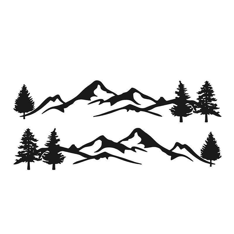 RV Universal Body Sticker DIY Tree Mountain Scene Forest Graphic Decal Sticker Decoration for Carava