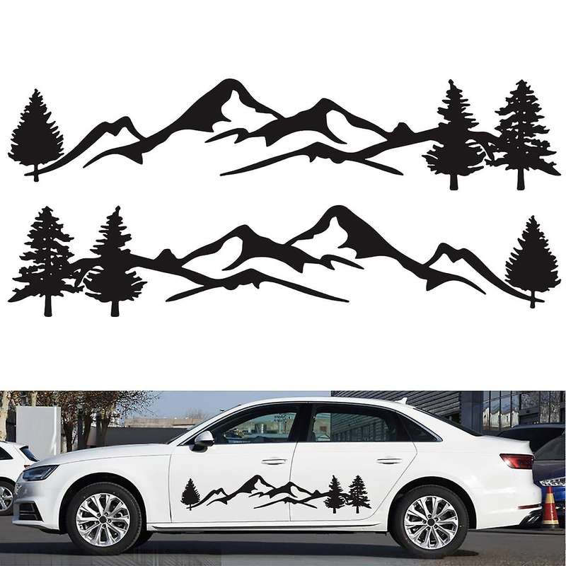 RV Universal Body Sticker DIY Tree Mountain Scene Forest Graphic Decal Sticker Decoration for Carava