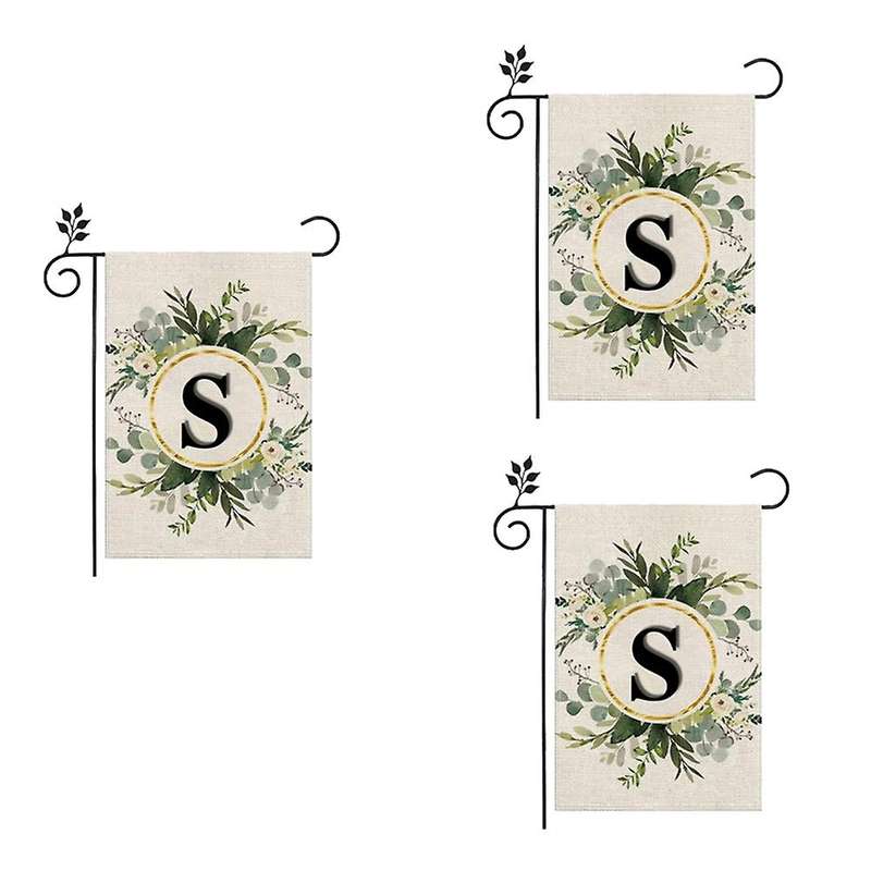 S Linen Garden Flag Double Layer Double Sided Letters Holiday Outdoor Flag Yard Decoration Flag