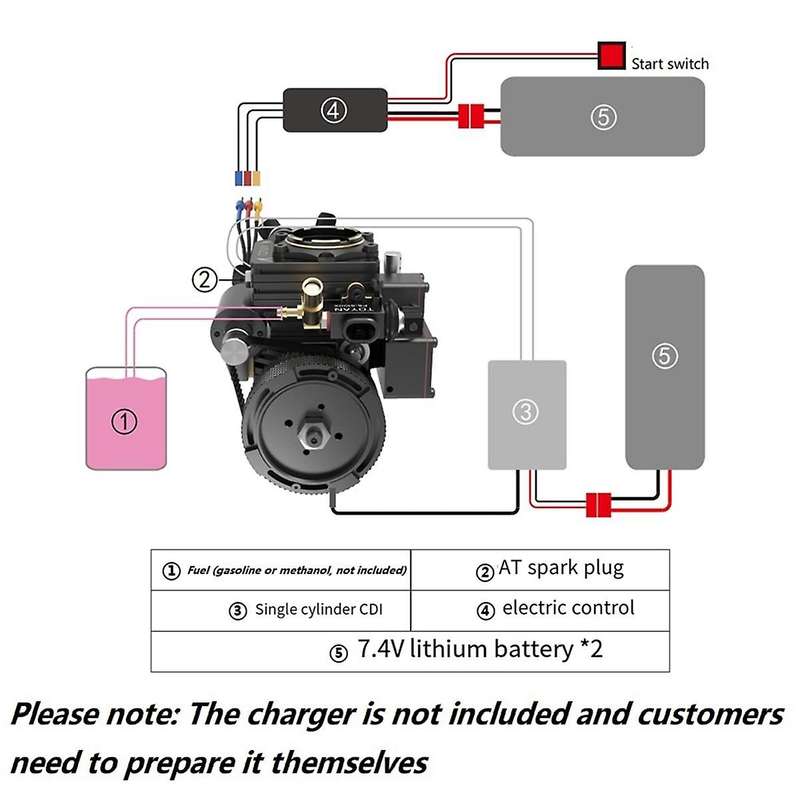 -S100AT Engine with Base Full Kit 4-Stroke Methanol Engine Miniature Transparent Cylinder Head Eng