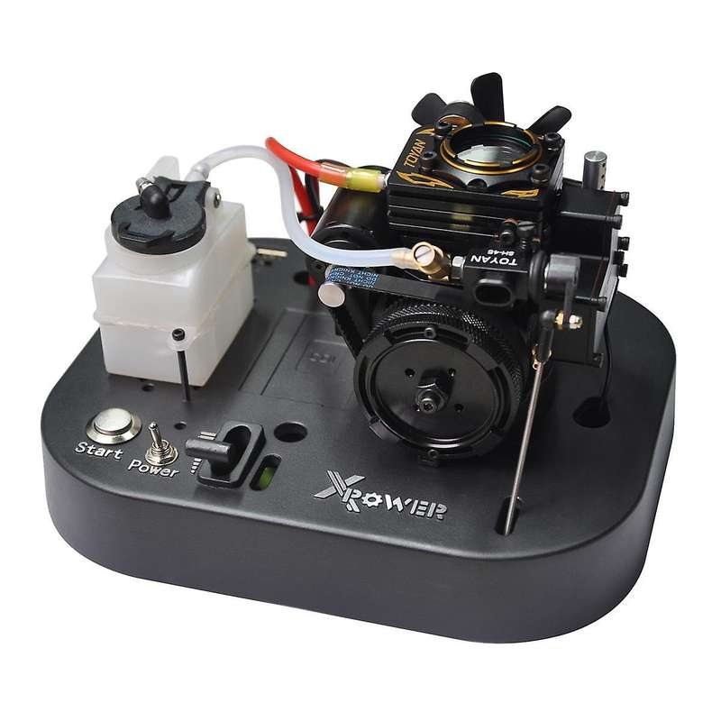 -S100AT Engine with Base Full Kit 4-Stroke Methanol Engine Miniature Transparent Cylinder Head Eng