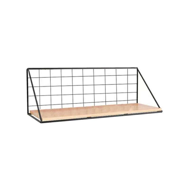S Floating Shelves Wall Mounted Rustic Wood Storage Display Shelf with Metal Wire Basket Hanging She