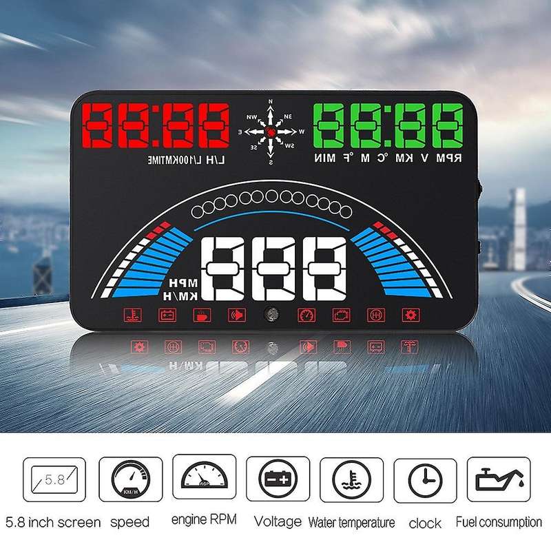 S7 HUD Head Up Display Auto HUD OBD2 Car Speed Projector Vehicle Speeding Warning Fuel Consumption W