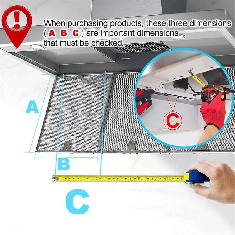 S97018029 Range Hood Filter Replacement for BORAN Range Hood 4-Layer Aluminum Mesh Hood Vent Filter