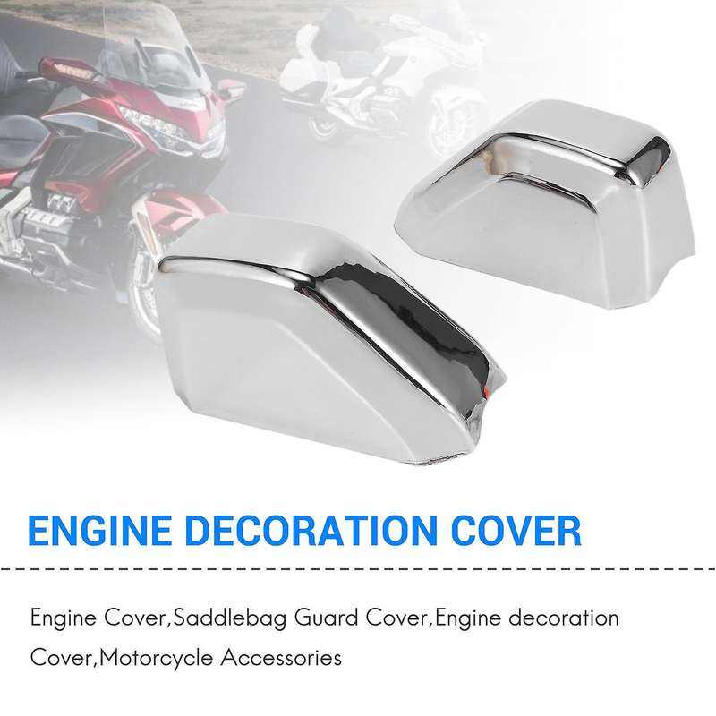 Saddlebag Chrome Guard Covers Engine Protective Rubber Decoration Covers for GL1800 F6B 2018-2020