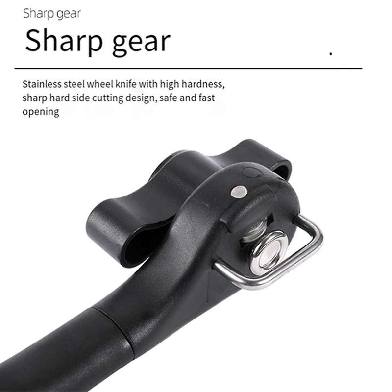 Safe Cut Can Opener, Black Soft Grip Handle