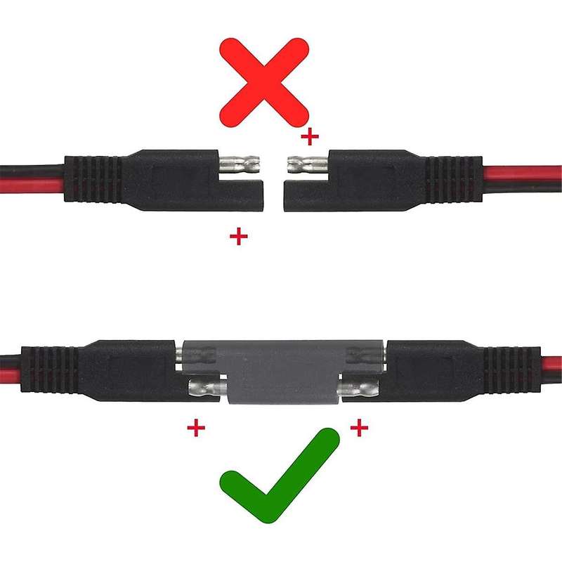 SAE Connector SAE to SAE Polarity Reverse Quick Disconnect Cable Plug Adapter for Solar Panel Batter