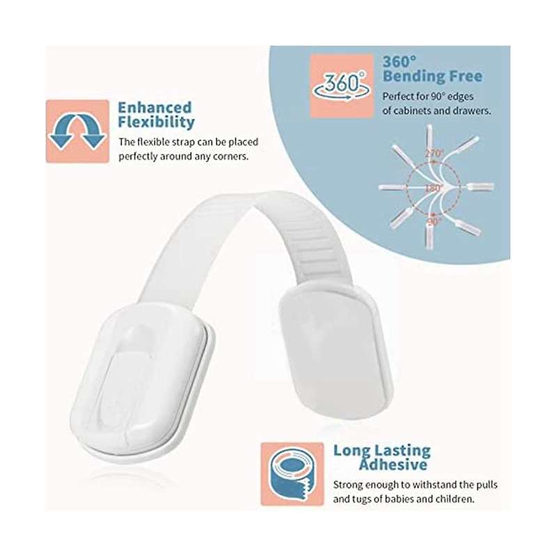Safety Strap Locks for Fridge,cabinets and More,toilet Adjustable Strap,no Drilling Required,easy I