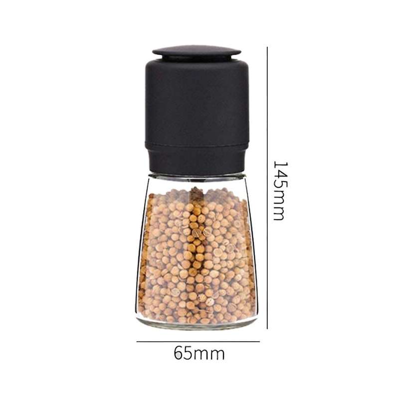 Salt and Pepper Grinder Set, Manual Pepper Abrader Mill with Glass Bottle Adjustable Coarseness Shak