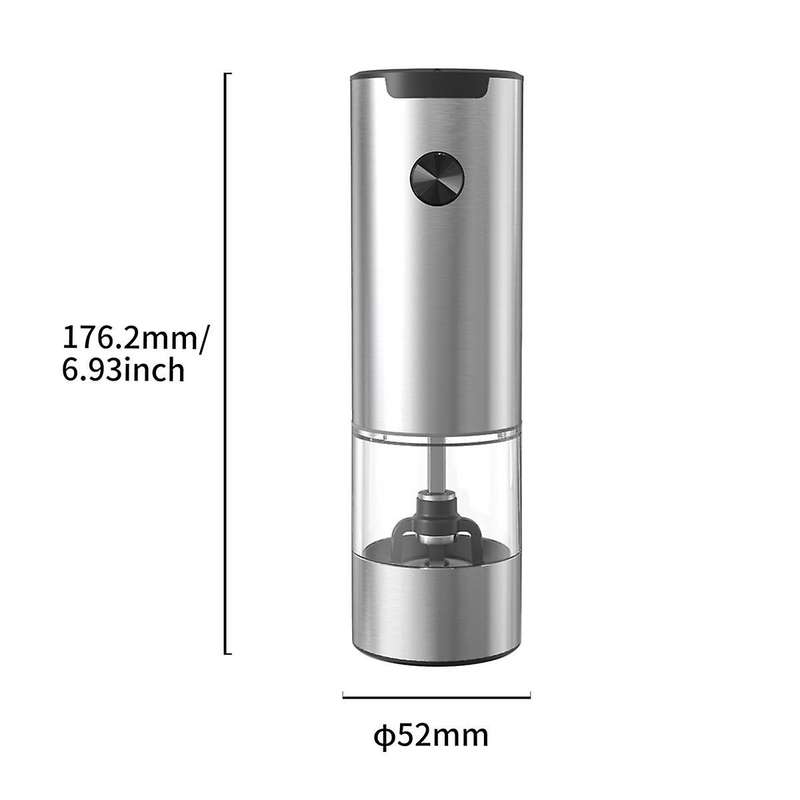 Salt and Pepper Mills Electric Set Of 2 Battery Operated White Led Light and Adjustable Coarseness