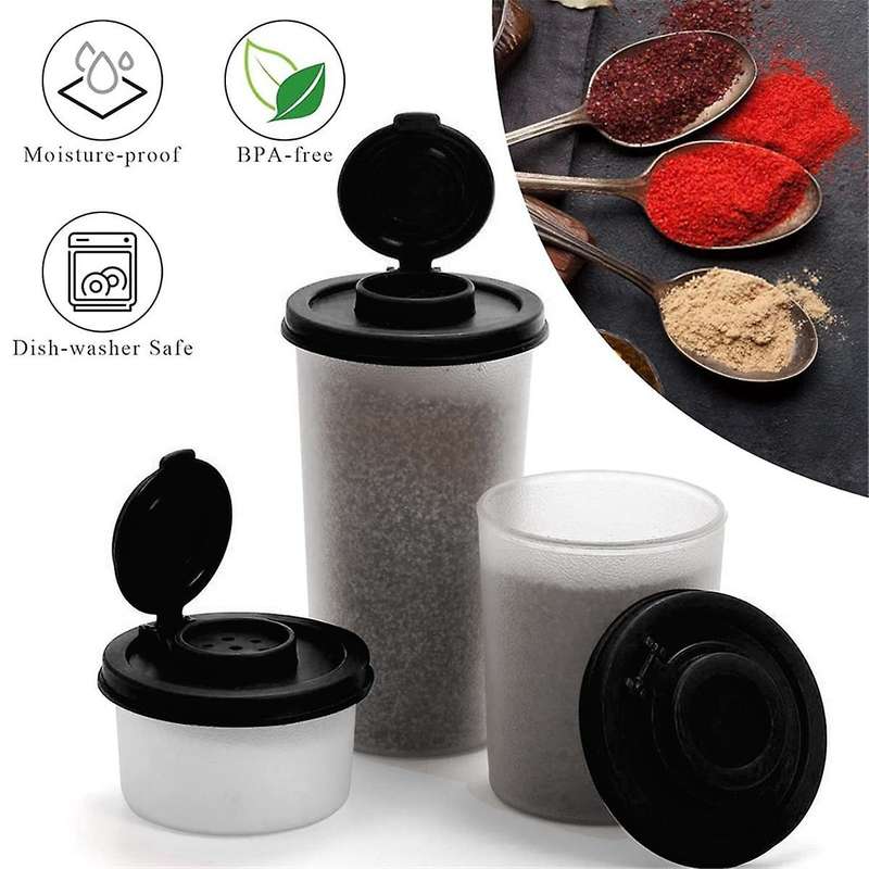 Salt and Pepper Shakers Moisture Proof Travel Spice Set Spice Jar with Covers Lids