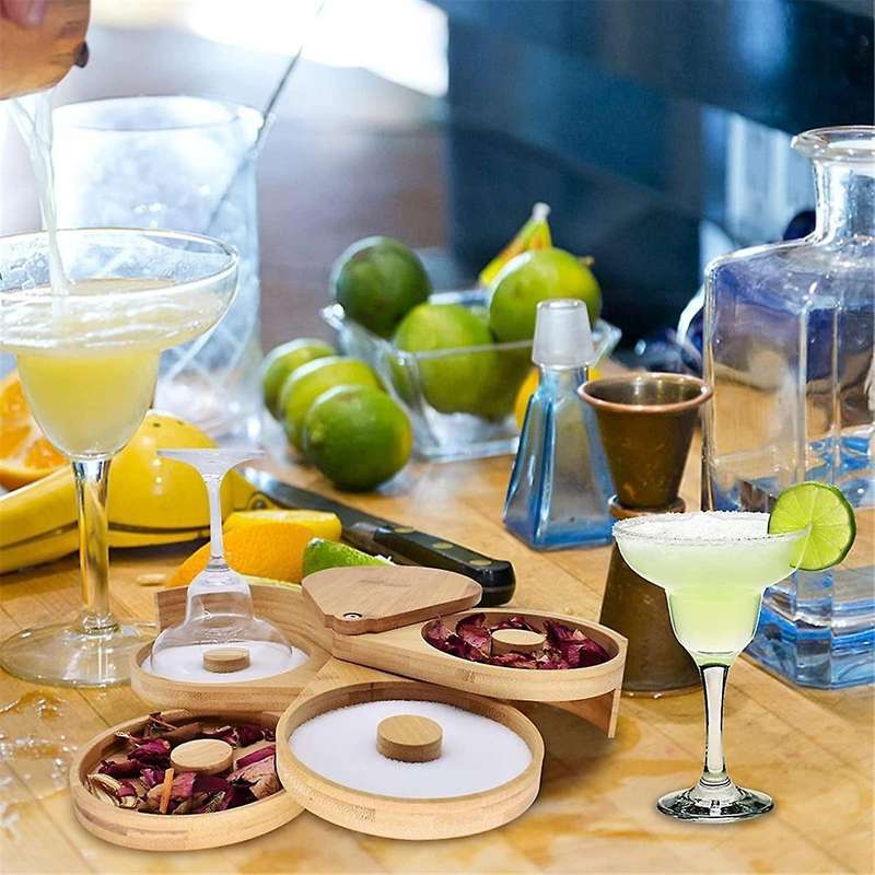 Salt Room Set, Bamboo Glass Room Bartender Tool for Cocktails Suitable for Parties Or Home Bar and J