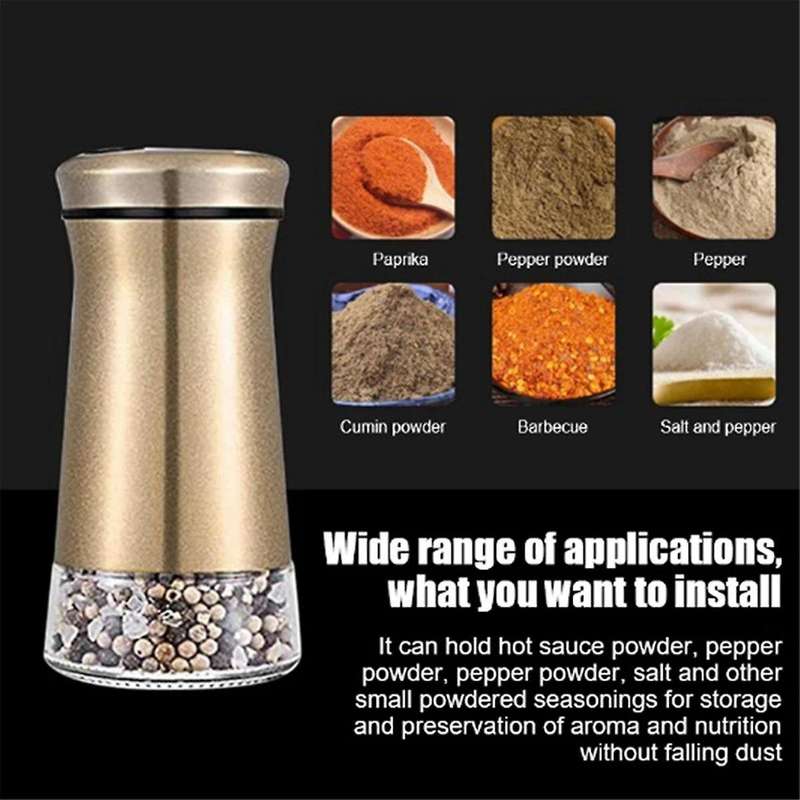 Salt Kitchen Shaker Seasoning Pepper Shakers Dispenser Utensils Container Bottles Stainless Steel Su