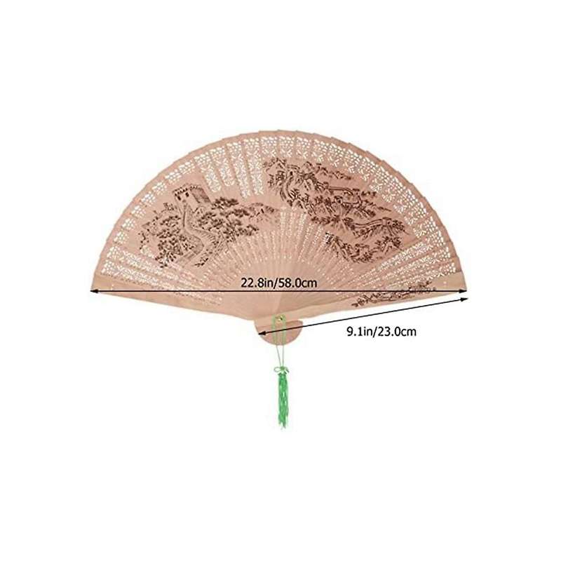 Sandalwood Folding Fan,chinese Hand Fan In Retro Style, Foldable Hand Fan for Wedding Dance Party