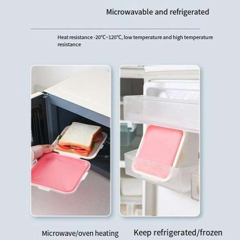 Sandwich Salad Storage Box Silicone Storage Case for Lunch Reusable Food Storage Container Microwave