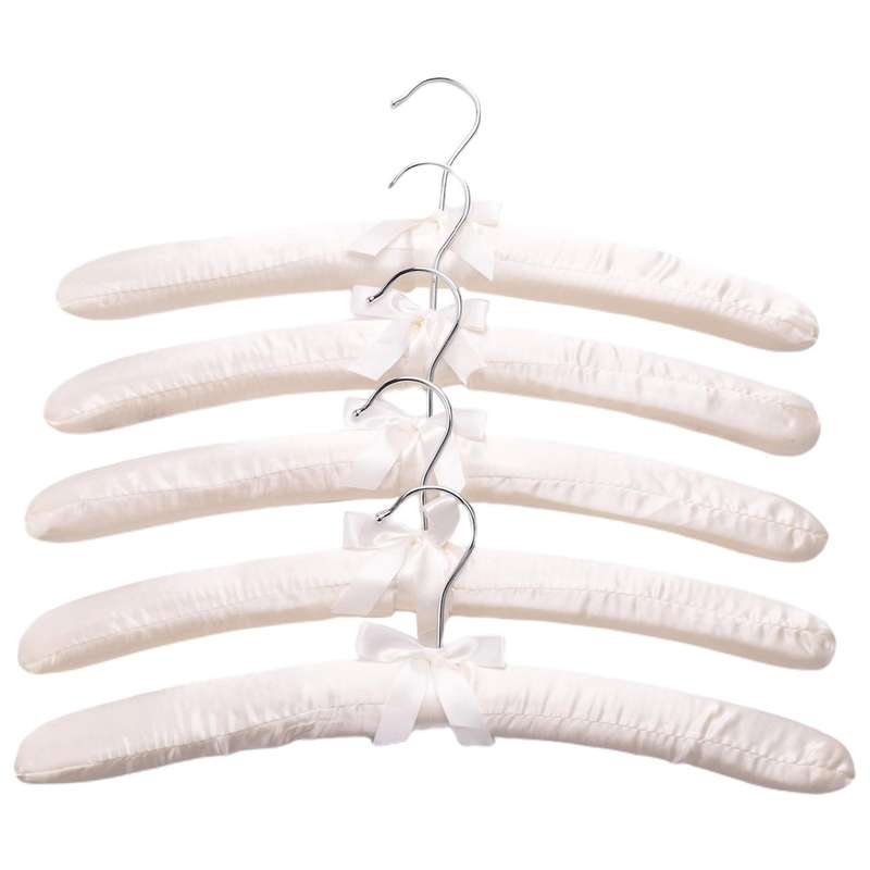 Satin Padded Hangers for Delicate Wedding Dresses Silk Hangers with Anti-rust Swiveling Chrome For
