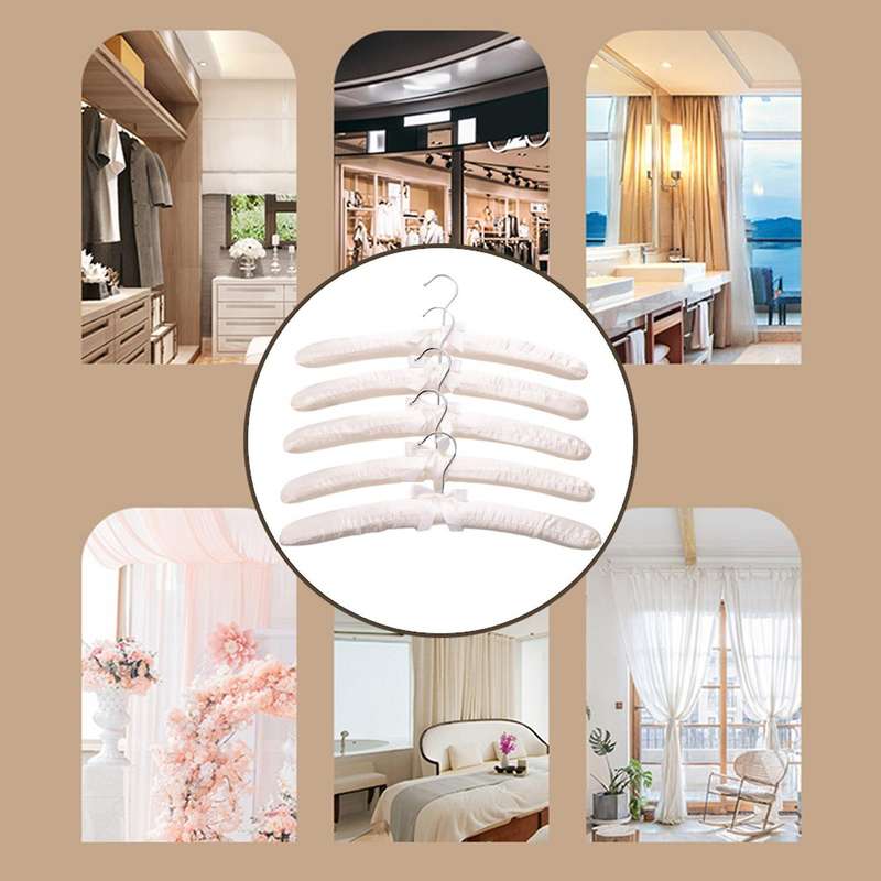 Satin Padded Hangers for Delicate Wedding Dresses Silk Hangers with Anti-rust Swiveling Chrome For