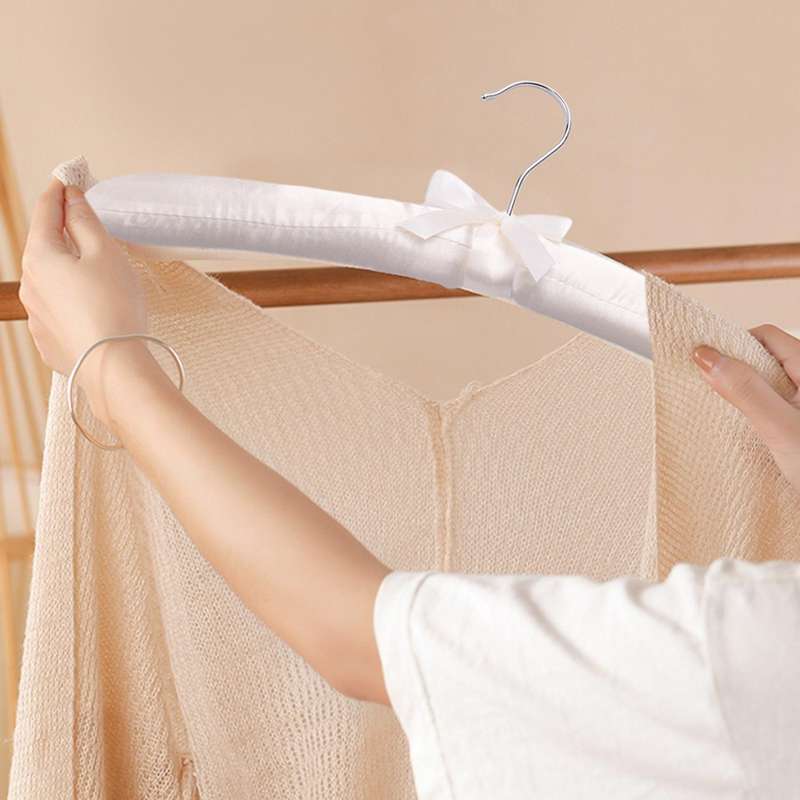 Satin Padded Hangers for Delicate Wedding Dresses Silk Hangers with Anti-rust Swiveling Chrome For
