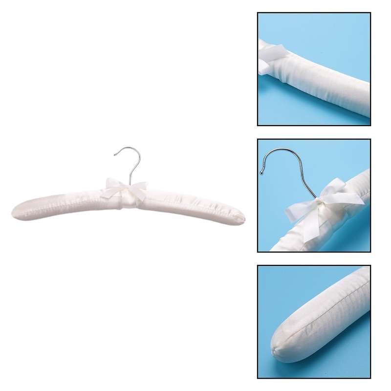 Satin Padded Hangers for Delicate Wedding Dresses Silk Hangers with Anti-rust Swiveling Chrome For