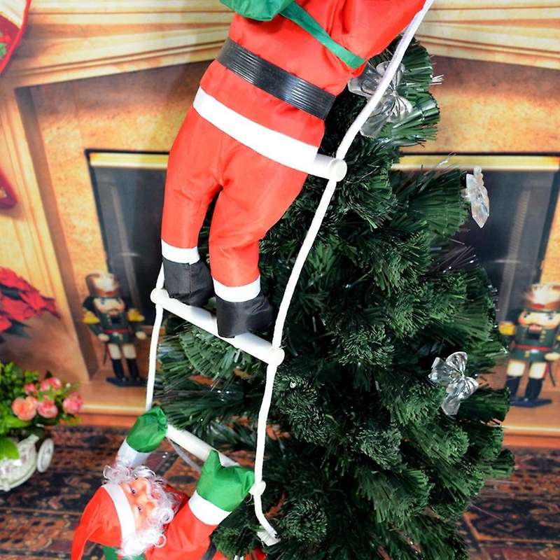 Santa Stuffed Christmas Santa Climb On Rope Hanging Pendant Adornment Santa Doll