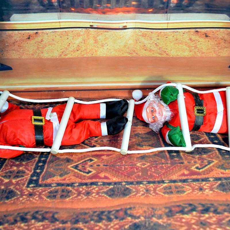 Santa Stuffed Christmas Santa Climb On Rope Hanging Pendant Adornment Santa Doll