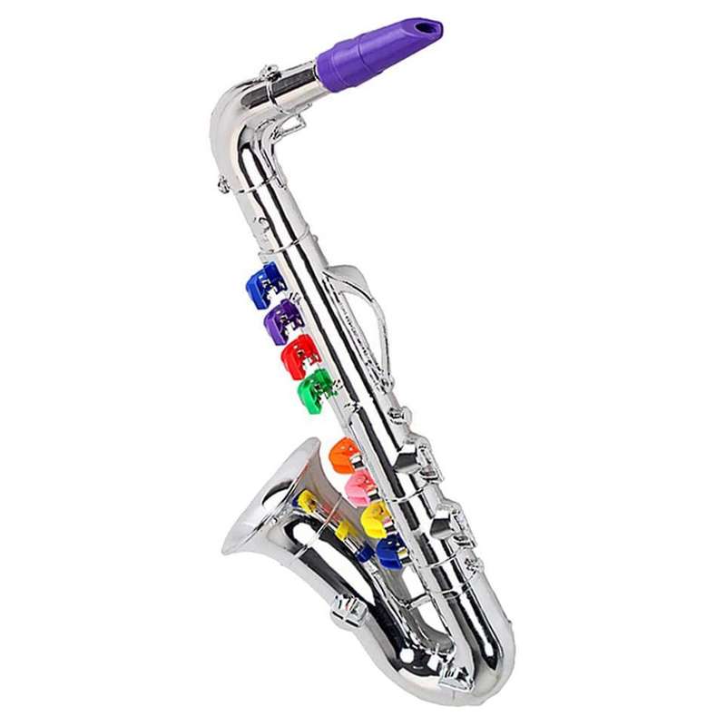 Saxophone 8 Colored Metallic Simulation Props Play Mini Wind Instruments for Children Birthday Toy