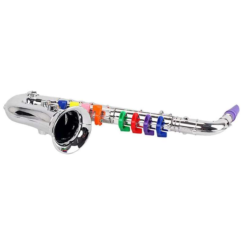 Saxophone 8 Colored Metallic Simulation Props Play Mini Wind Instruments for Children Birthday Toy