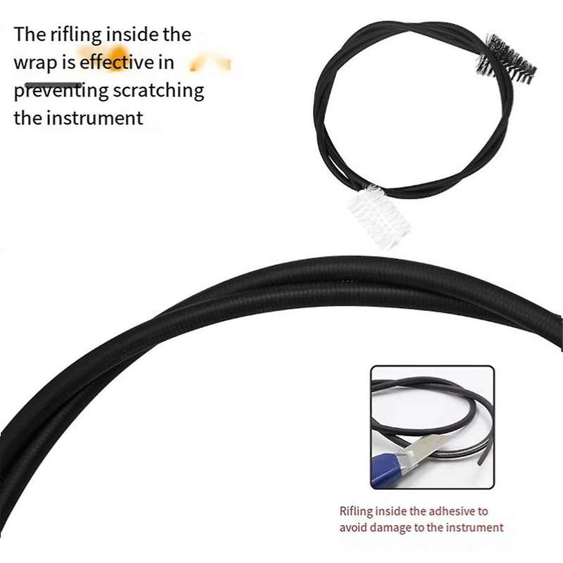 Saxophone Bent Neck Inner Cavity Double-Ended Nylon Cleaning Brush 83cm,Instrument Maintenance and C