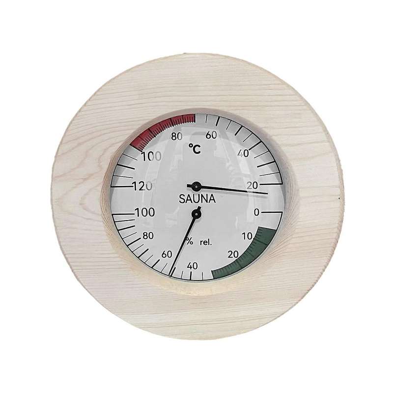Sauna Thermometer Hygrometer Analogue Made Of Wood (, Alder Or .- Noble Sauna Accessories Set