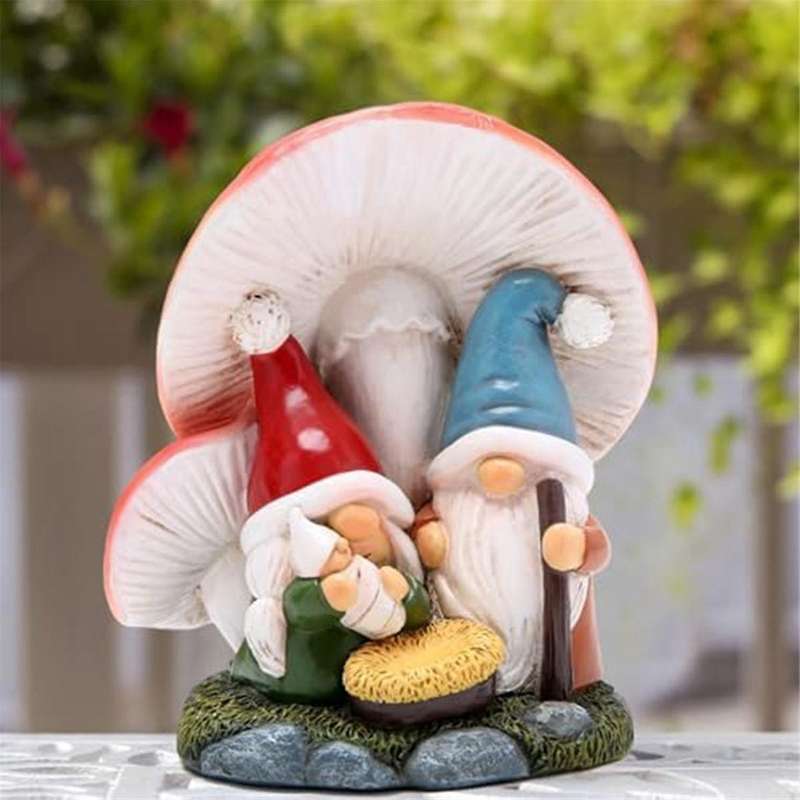 Scene Under the Mushroom Canopy Family Figurines - for Home Winter Table Decor Ornaments Gift