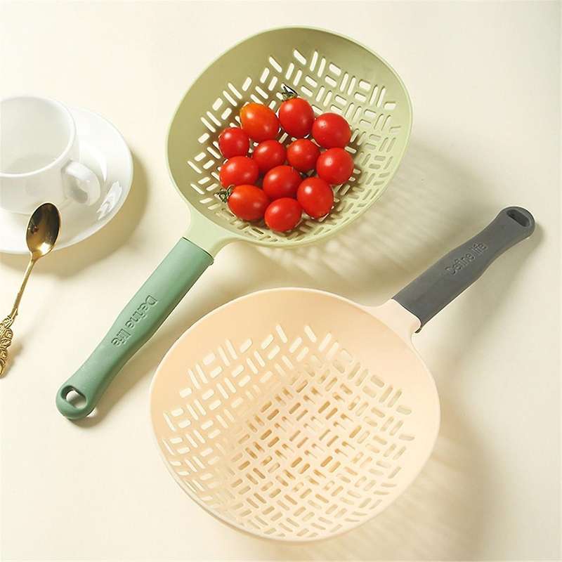 Scoop Colander,Silicone Colander Handle, Strainer Colander, Cooking Silicone Spoon, Pasta Colander
