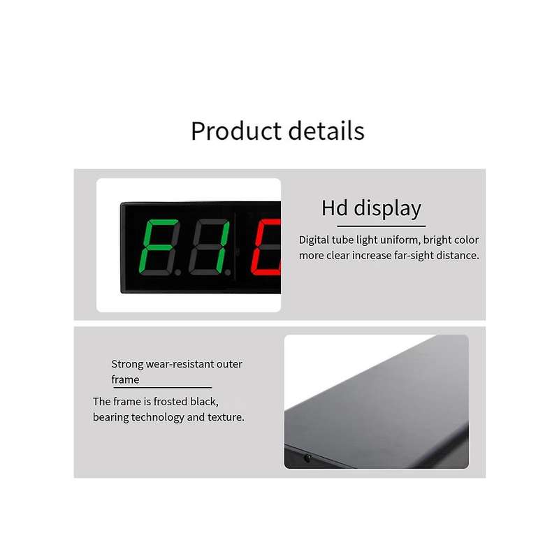 Screen Gym Timer 1.5 Inch Digits Count Down/Up Timer Boxing Cycle Interval Clock Stopwatch Fitness