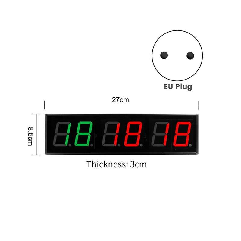Screen Gym Timer 1.5 Inch Digits Count Down/Up Timer Boxing Cycle Interval Clock Stopwatch Fitness