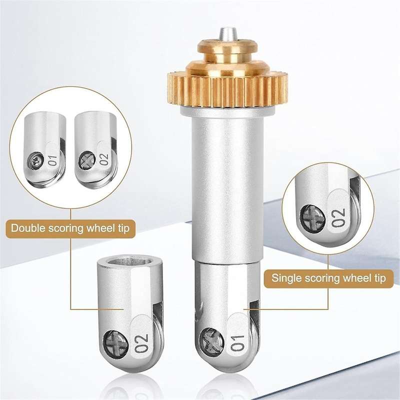 Scoring Wheel Set,Double Scoring Wheel Tip and Drive Housing for Exchange, for Making Cards,Tags and