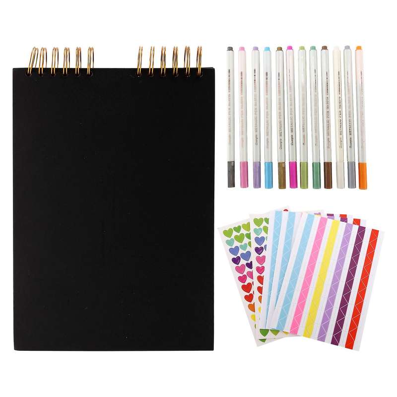 Scrapbook Photo Album with 80 /40 Sheets Hardcover Craft Diy Memory Books with Metallic Marker Pens