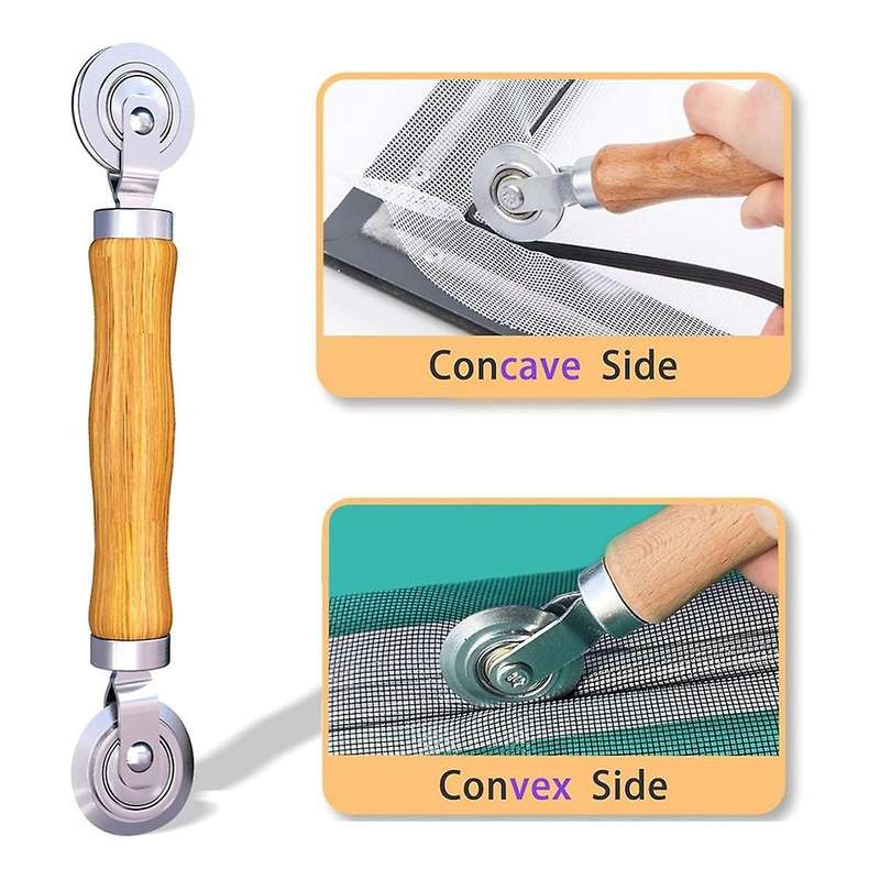 Screen Repair Kit, Screen Roller Tools,Roller with Bearing & Removal Hook & Screen Clips, Screen Sp