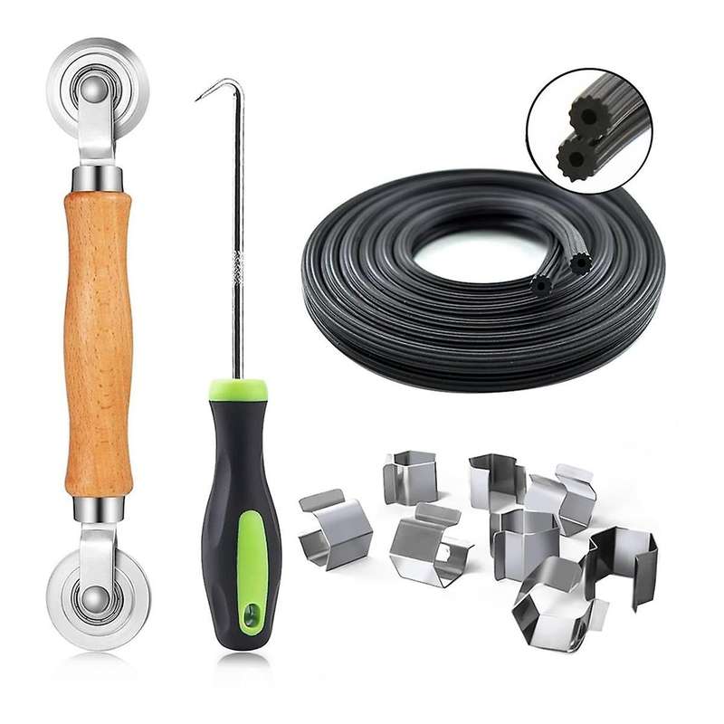 Screen Repair Kit, Screen Roller Tools,Roller with Bearing & Removal Hook & Screen Clips, Screen Sp