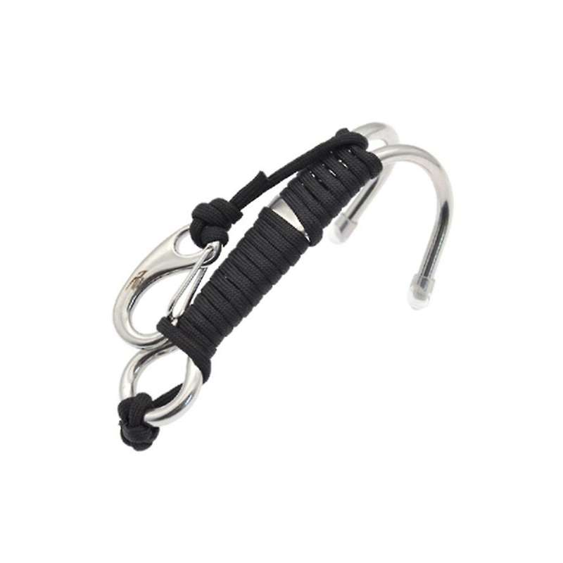 Scuba Diving Double Dual Stainless Steel Reef Drift Hook with Line and Clips Hook for Current Dive