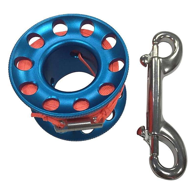 Scuba Diving Spool Finger Reel Bolt with Brass Clip Aluminum Alloy Freediving Spool Dive Reel 15M Li