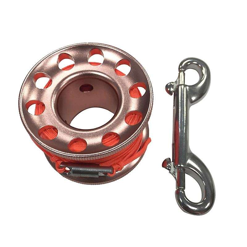 Scuba Diving Spool Finger Reel Bolt with Brass Clip Aluminum Alloy Freediving Spool Dive Reel 15M Li