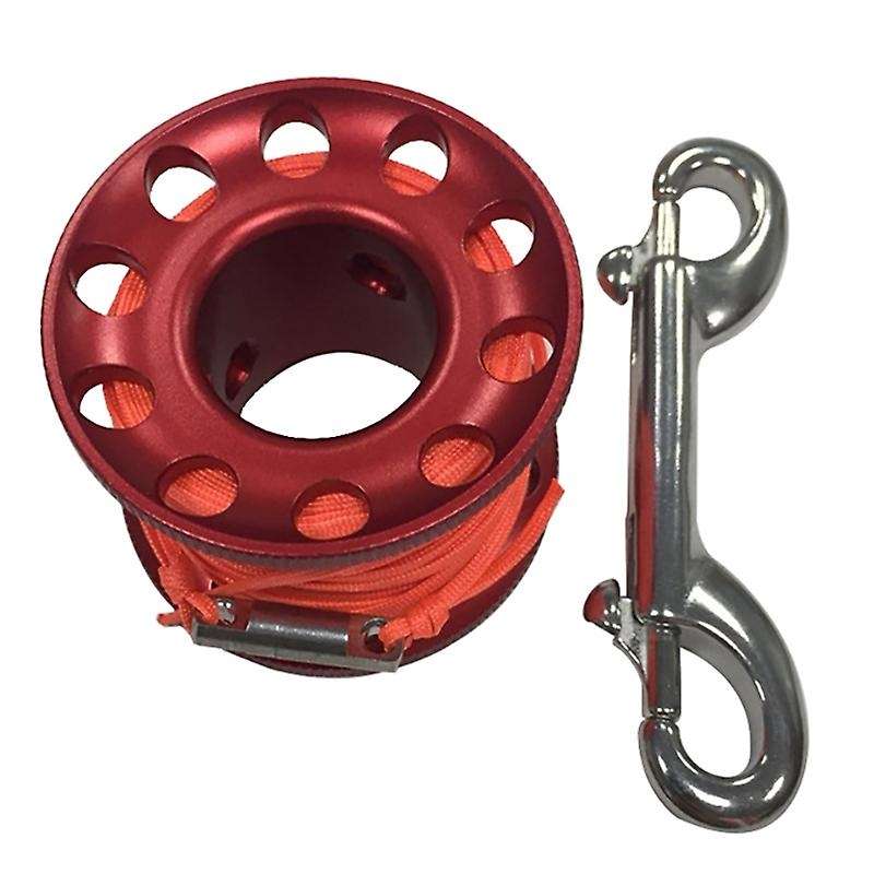 Scuba Diving Spool Finger Reel Bolt with Brass Clip Aluminum Alloy Freediving Spool Dive Reel 15M Li