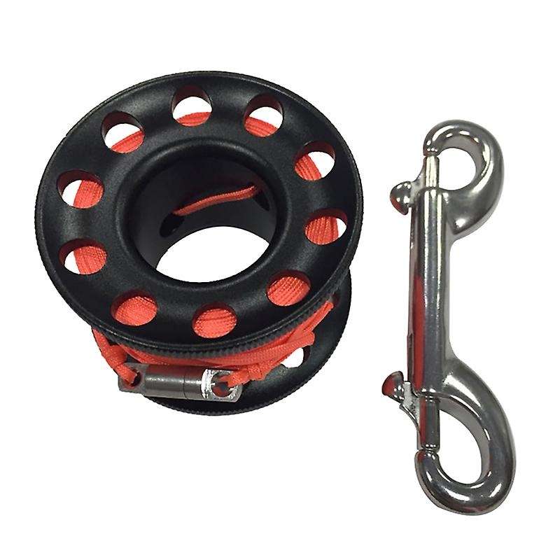 Scuba Diving Spool Finger Reel Bolt with Brass Clip Aluminum Alloy Freediving Spool Dive Reel 15M Li