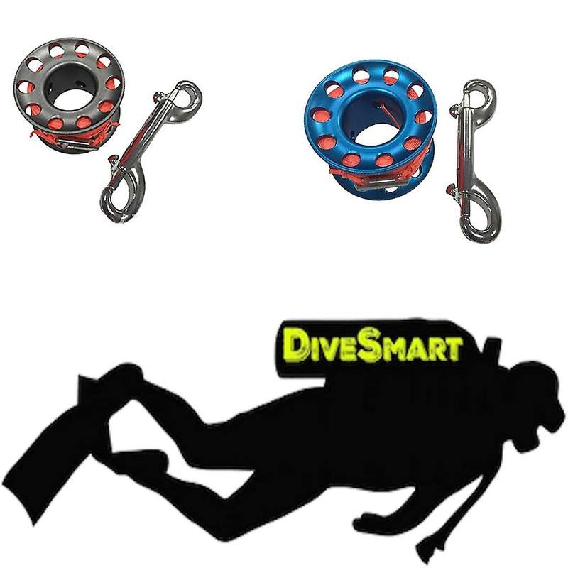 Scuba Diving Spool Finger Reel Bolt with Brass Clip Aluminum Alloy Freediving Spool Dive Reel 15M Li